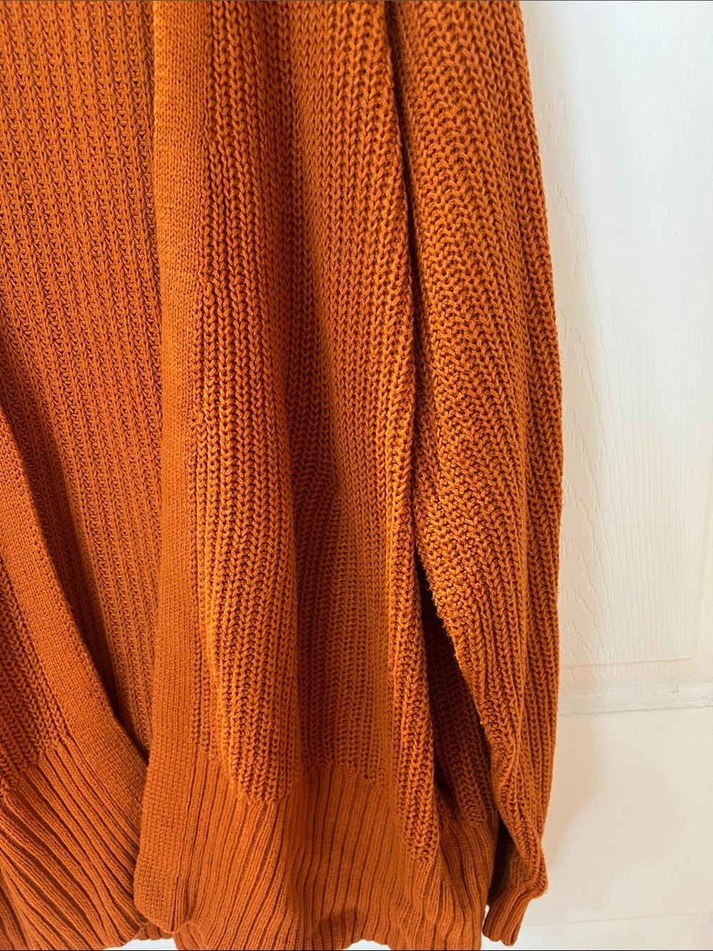 Urban Outfitters Burnt Orange Open-Front Chunky Knit Cardigan - Picture 3 of 7